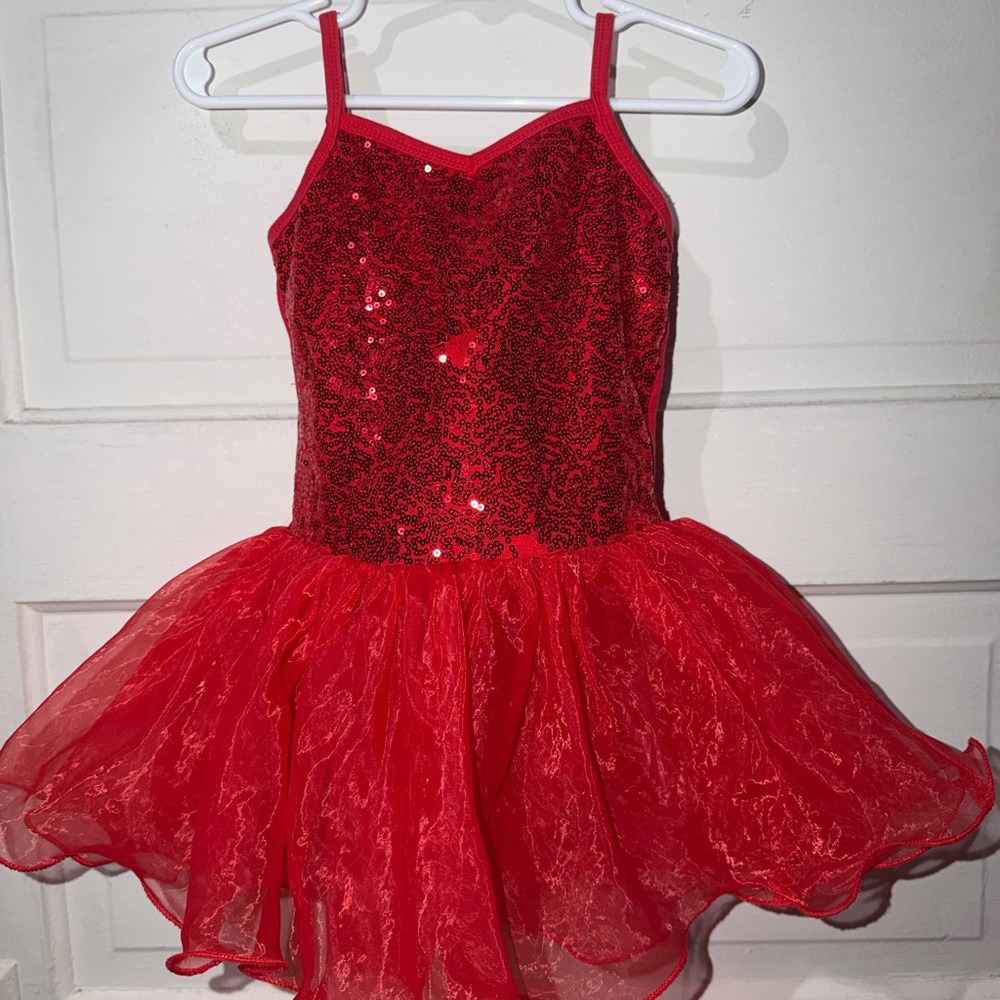 Kids Red Sequin Tutu Dress